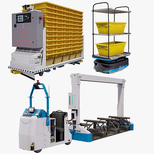 Industrial Warehouse Robots X3 Package PBR