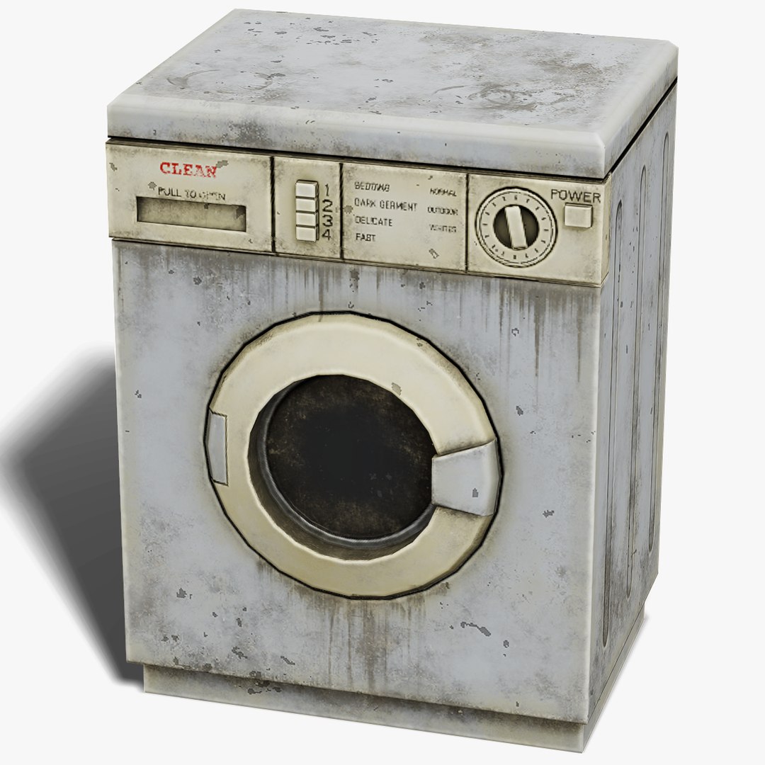 Realistic Old Washing Machine PBR Low Poly 3D model TurboSquid 2041133