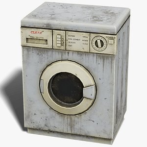Realistic Old Washing Machine - PBR Low Poly 3D model