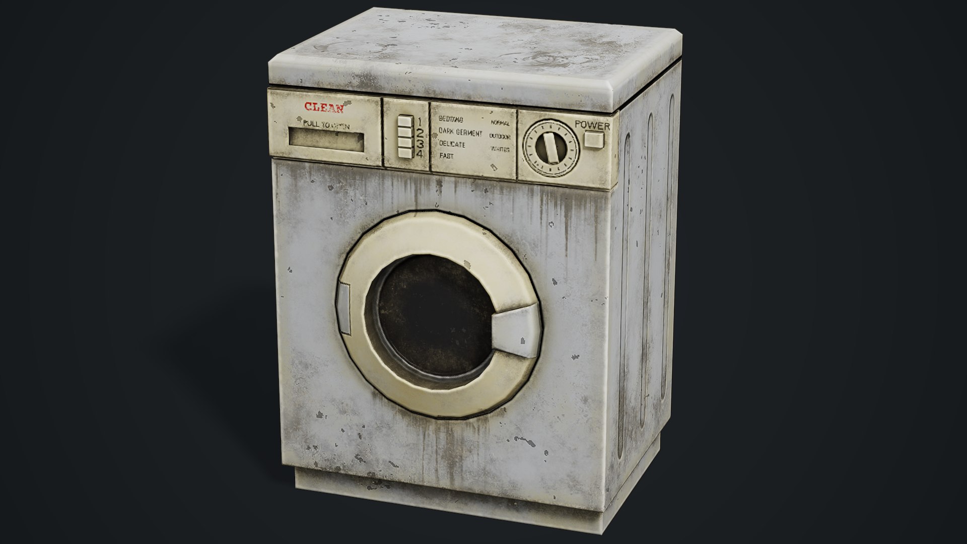 Realistic Old Washing Machine PBR Low Poly 3D Model TurboSquid 2041133