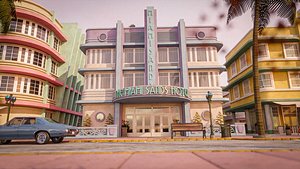 3D MIAMI VICE CITY ART DECO BUILDING 4