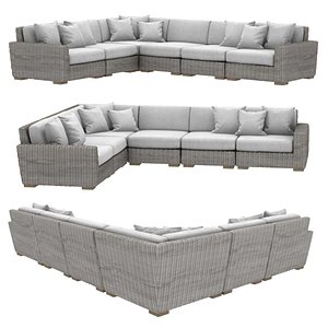 sofa biarritz modular l-sectional 3D model