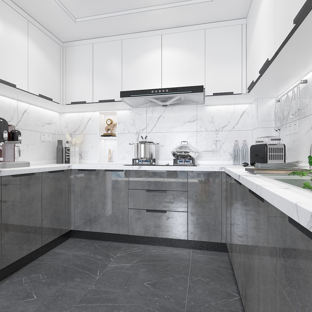 3D Equipped and Decorated Kitchen - TurboSquid 2014145