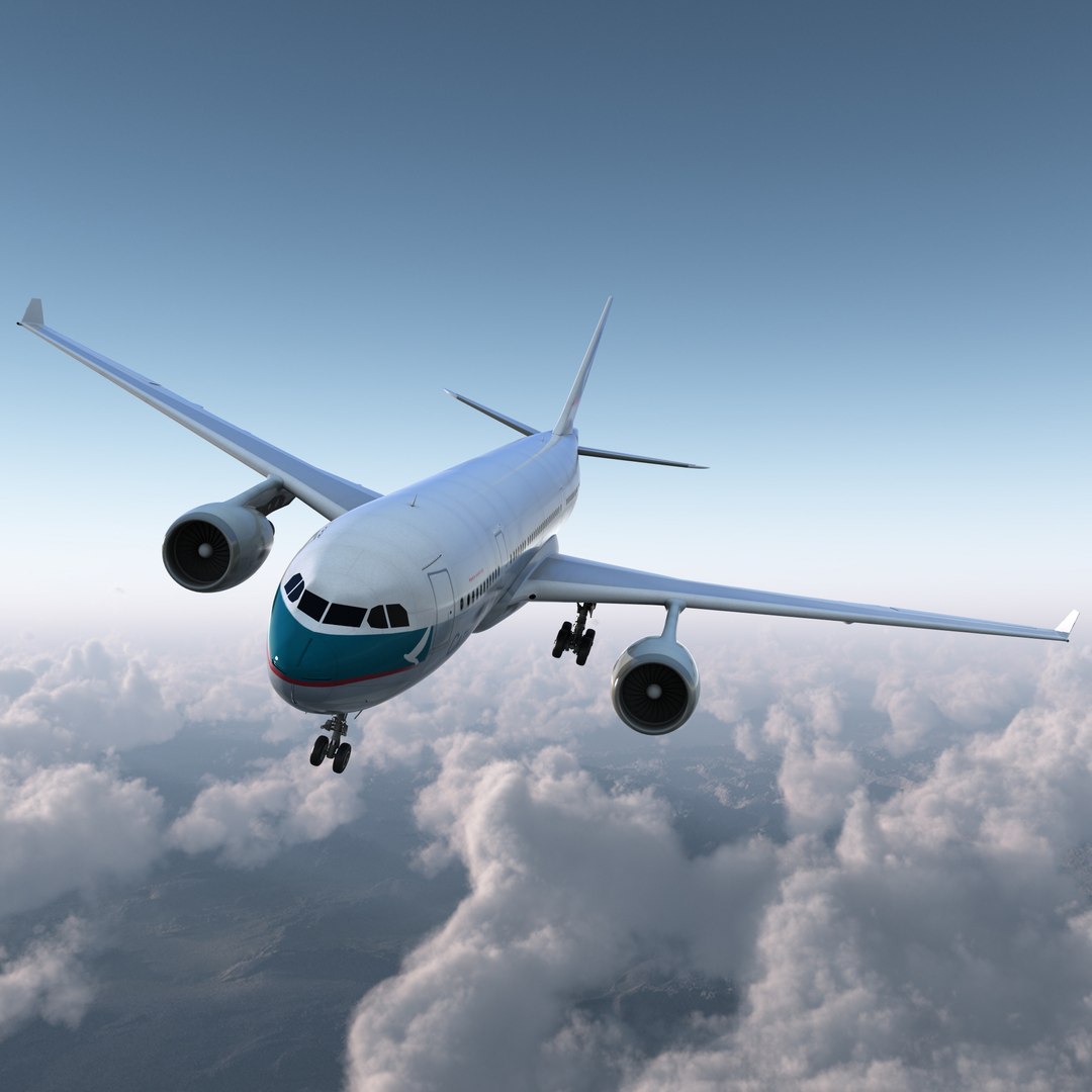 Jet Airliner Airbus A330-200 Cathay Pacfic 3D model preview