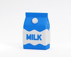3D Cartoon Milk Tube model