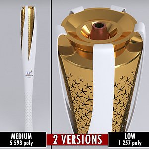 Pyeongchang 2018 Olympic Games Torch low poly