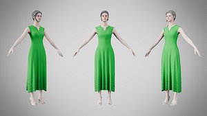 3D Dress 44 Super Green model