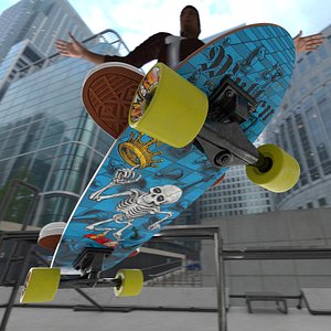 3D model Skull Graphic Longboard