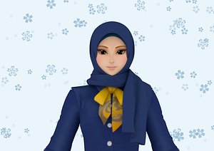 3D hijab girl model