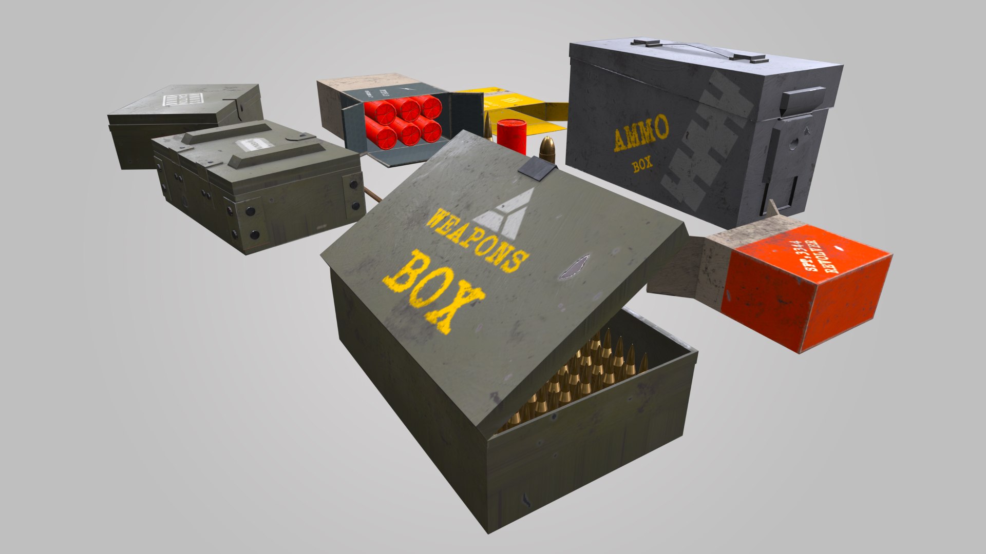 FPS Ammo Boxes Pack 3D Model 3D Model - TurboSquid 2118730