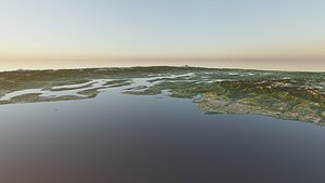 Washington state Seattle huge scale terrain 3D model