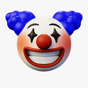 3D Clown Circus Emoticon Emoji or Smiley model