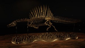 Spinosaurus Diorama Swimming Skeleton