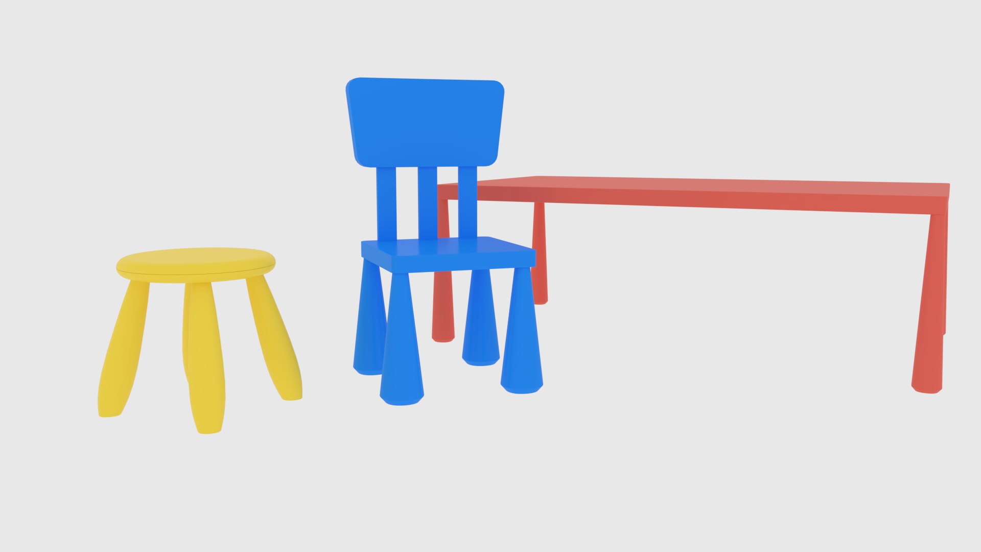 3D Model Ikea Mammut Series Furniture Table TurboSquid 1514093