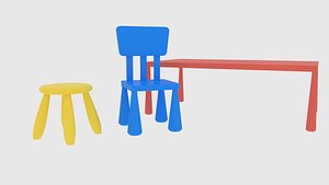 3D model ikea mammut series furniture table