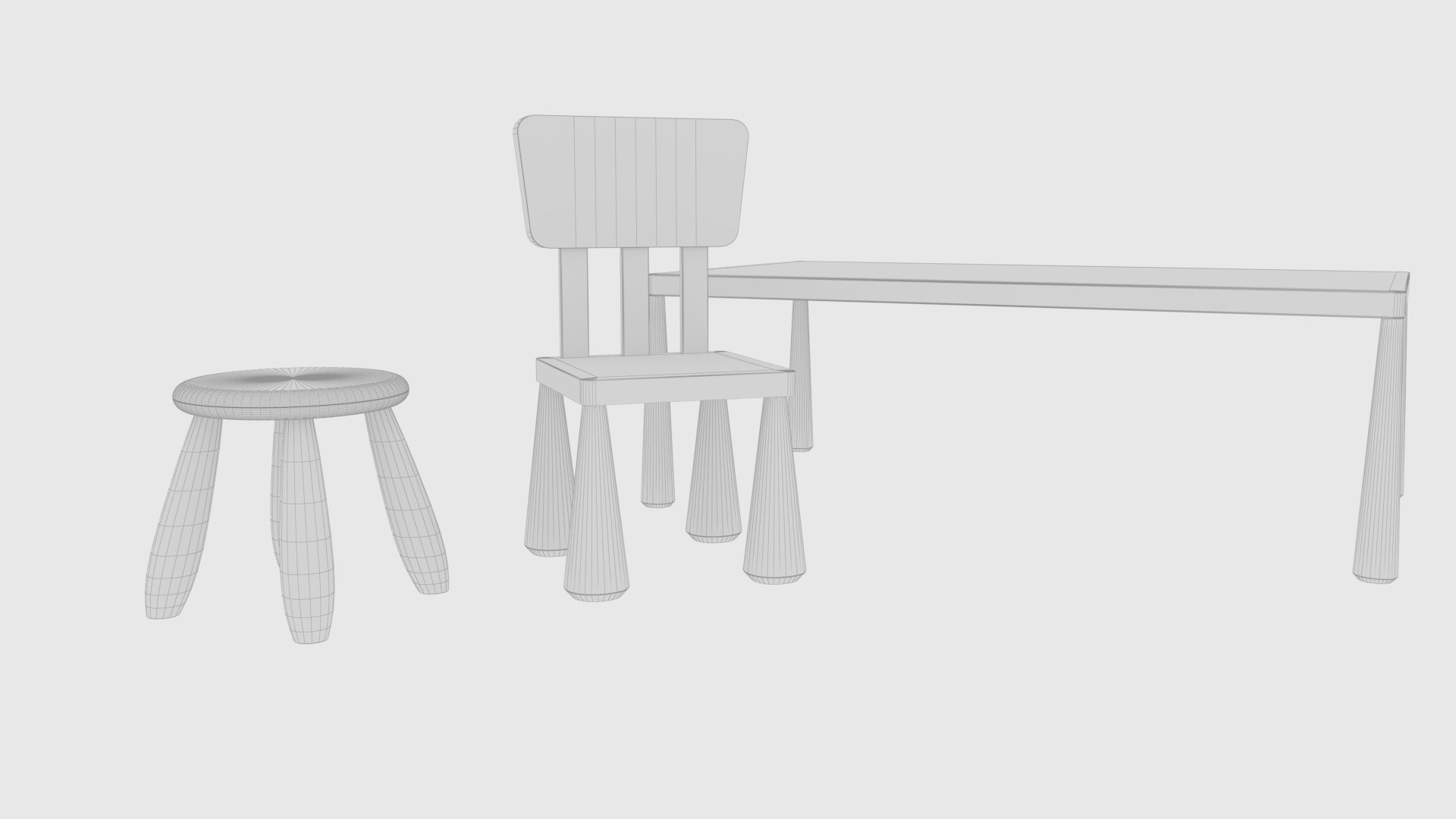 3D Model Ikea Mammut Series Furniture Table TurboSquid 1514093