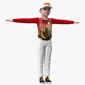 Asian Child Boy Street Style Rigged 3D