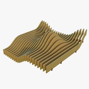 3D Wavy Wooden Structure model