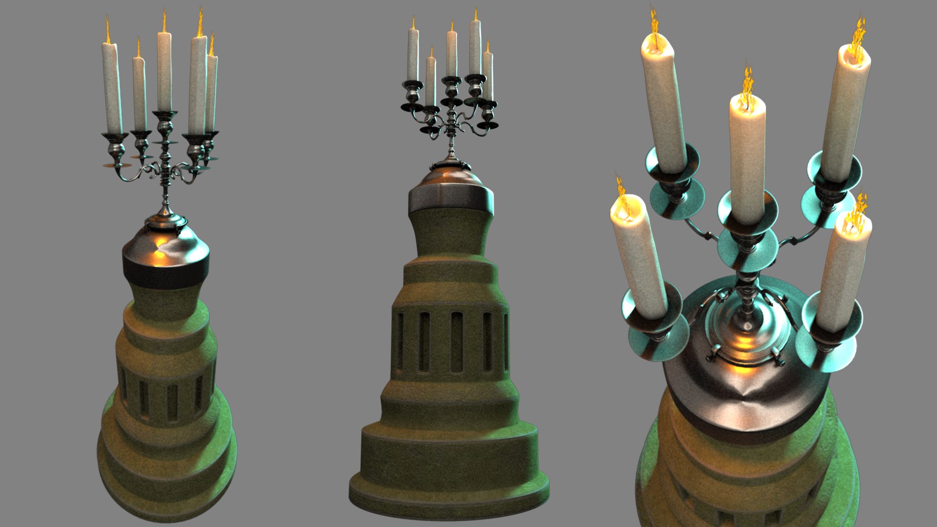 3D Antique candlestick with candles in medieval style https://p.turbosquid.com/ts-thumb/ov/tFcu8H/6Y/9/jpg/1641598278/1920x1080/fit_q87/f8b6932a524e4488a25341b20dd82924c9a828ac/9.jpg