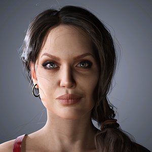 3D Angelina Jolie Character 3D Model Low-poly