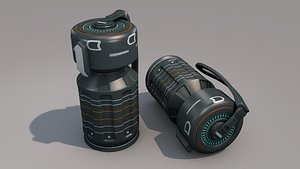3D Sci Fi Grenade model