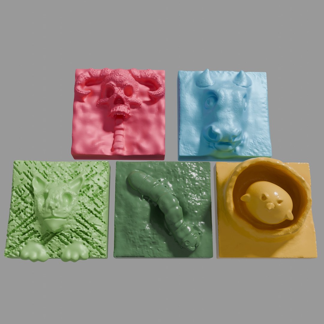 3D Horned Skull Animal Tile Set - TurboSquid 2318096