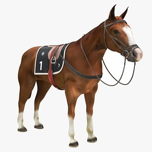 Horse Brown With Saddle 3D