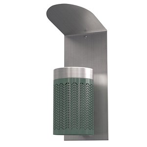 Zigzag wall mounted green ashtray