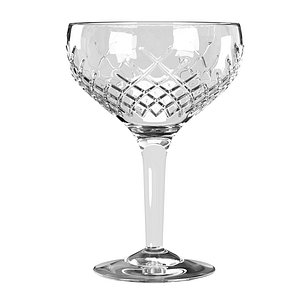 3D Barwell Cut Crystal Champagne Coupe