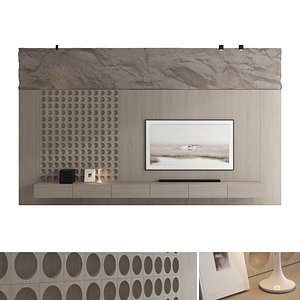 3D model TV wall set 66