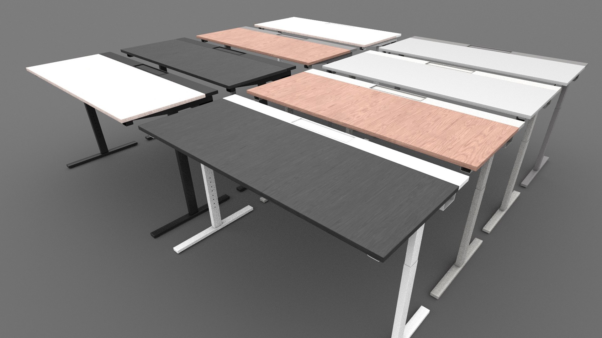 Simple Desk With Variations 3D Model - TurboSquid 2293140