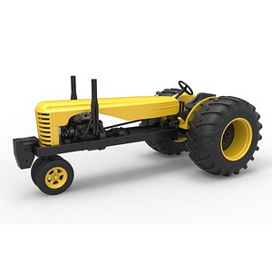 3D Vintage Small block Pulling tractor Version 2 Scale 1 to 25