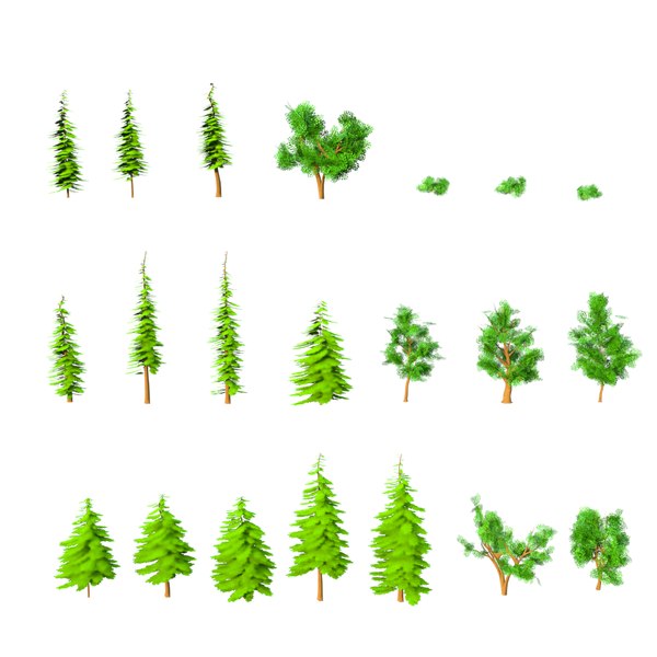 BEST STYLIZED Tree and Bush Assets Game Ready 3D