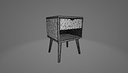 Modern Scandinavian Oak Bedside Table with Drawer and Open Shelf 3D Model