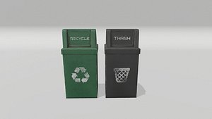 3D trash recycle bin model
