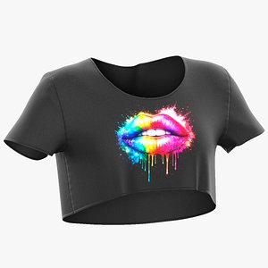 Cropped T-shirt PBR 3D model