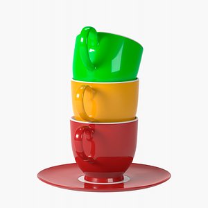 Set of colored cups