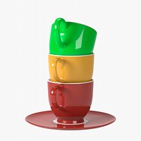 Set of colored cups