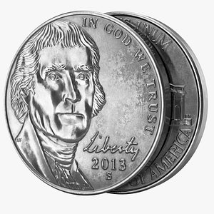 nickel coin pbr 3D model