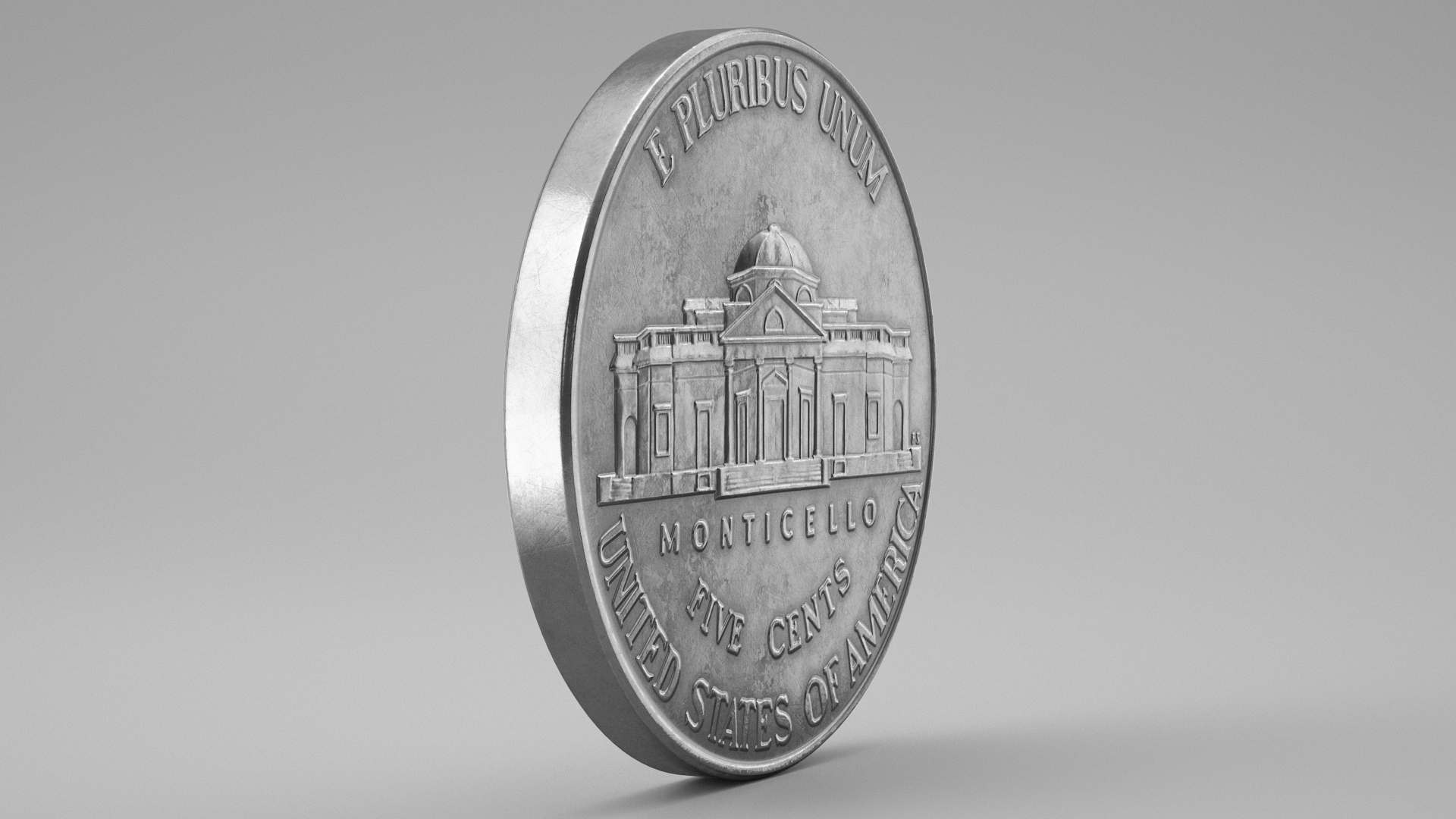 Nickel coin pbr 3D model TurboSquid 1700161