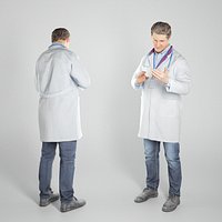 Caucasian male medical doctor smiling 246