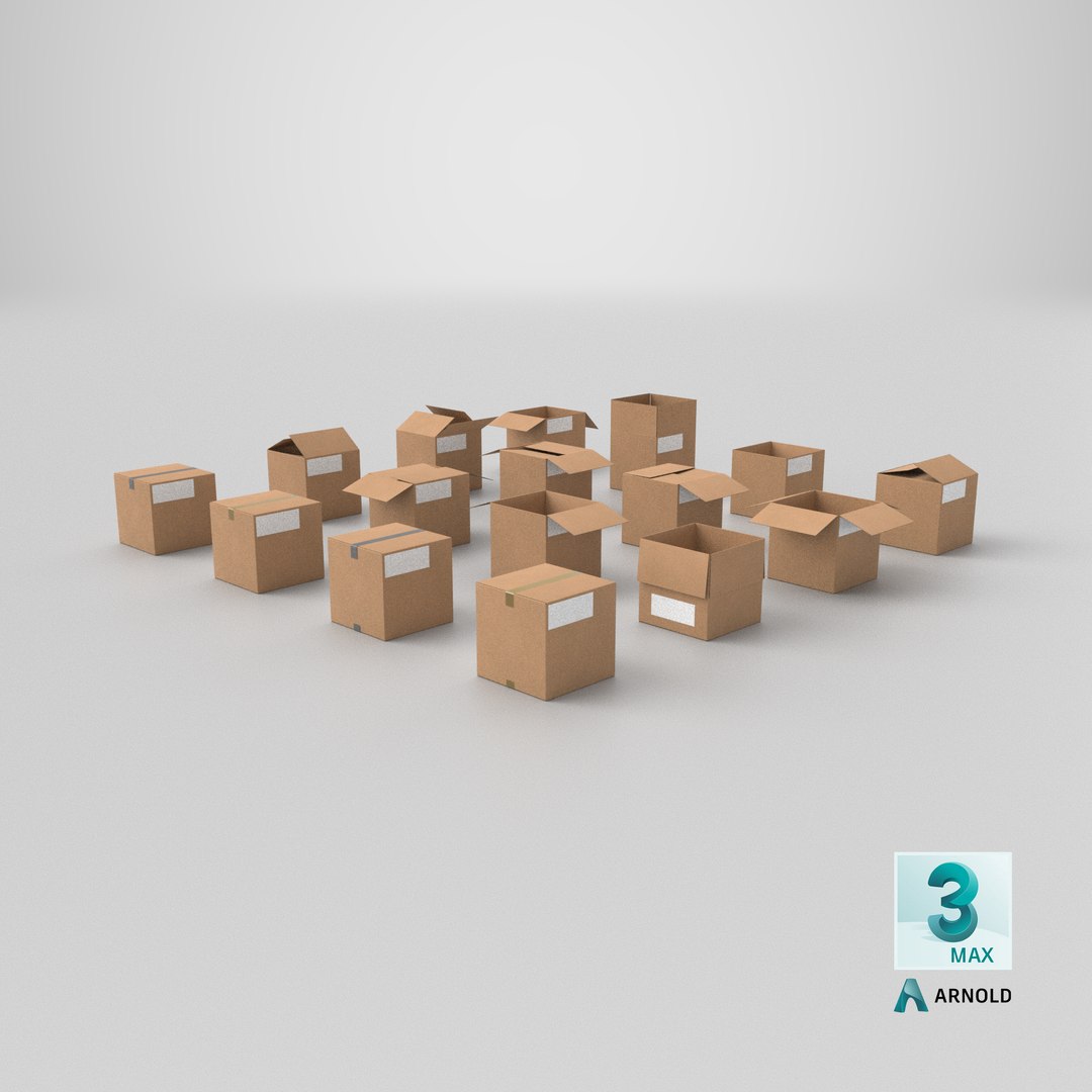 3D Model Cardboard Cube Box - Rigged And Fully Customizable ...