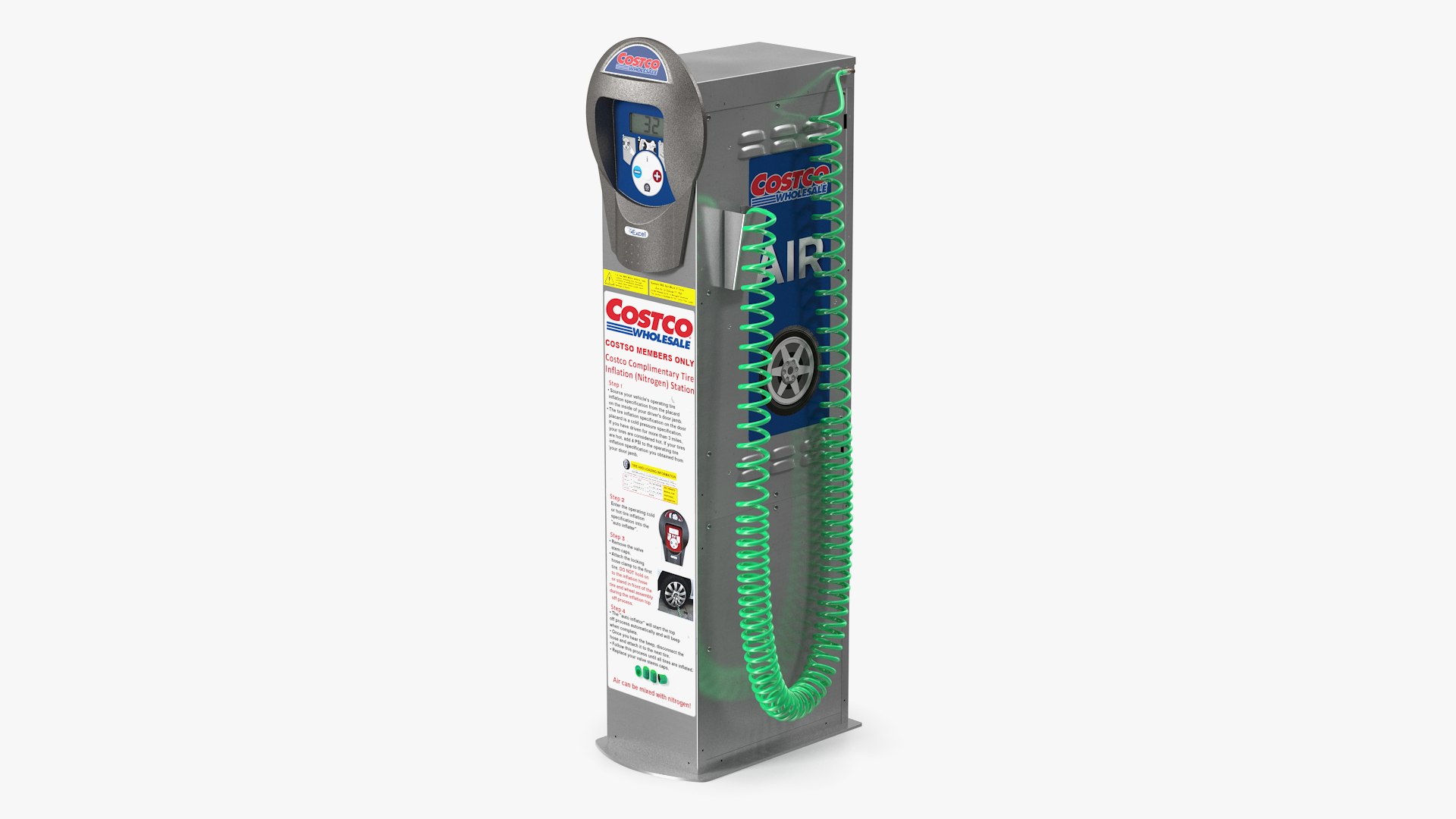 Self Service Tire Air Station Blue 3D model preview