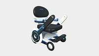 Tech Wheelchair B08 Black Blue - Disability Character Design
