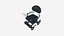 Tech Wheelchair B08 Black Blue - Disability Character Design