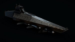 3D Sci-fi Military Aircraft Carrier model