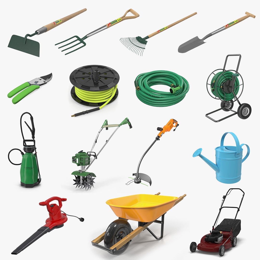 Garden Tools Collection 4 3D model preview
