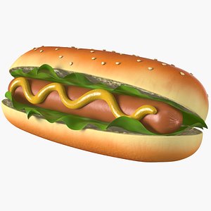 3D hot dog pbr