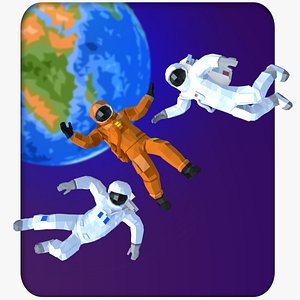 3D model style astronauts humans characters