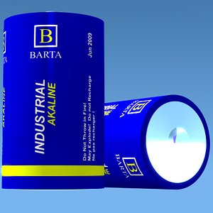 free battery d cell 3d model
